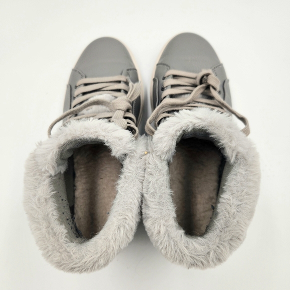 Koolaburra Womens 6 Sundell Fuzz High Top Sneaker Grey Faux Fur Collar By UGG - Picture 7 of 13